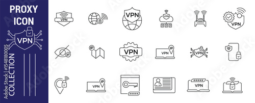 A comprehensive collection of vpn proxy icons for secure networking
