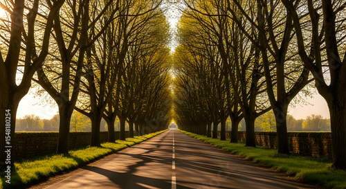 Enchanting Road Tunnel Surrounded By Trees In A Tranquil Rural Setting