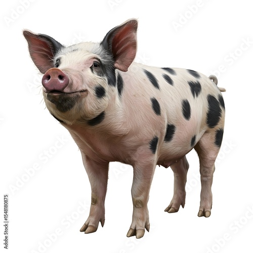 pig in white background