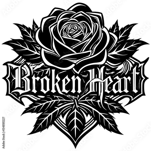 A Rose for a Broken Heart Scorpion and Rose Black Design