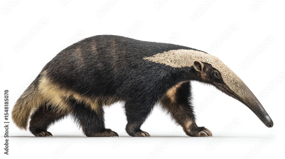Naklejka premium Side view of a walking anteater