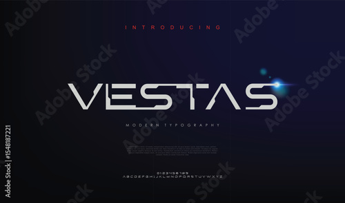 Vestas, abstract modern urban alphabet fonts typography decorative sport game technology fashion digital future creative logo design