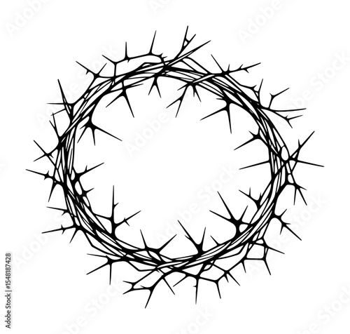 crown of thorns – christianity symbol in monoline style