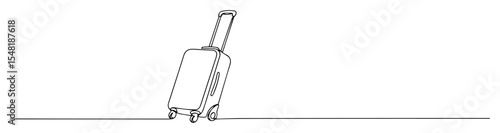 rolling suitcase – simple travel lineart sketch