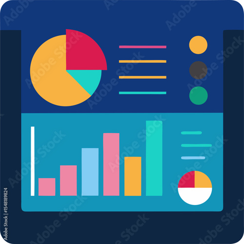 This image features a versatile set of infographic elements, business cards, and related designs incorporating charts, graphs, and icons, perfect for representing business data and information
