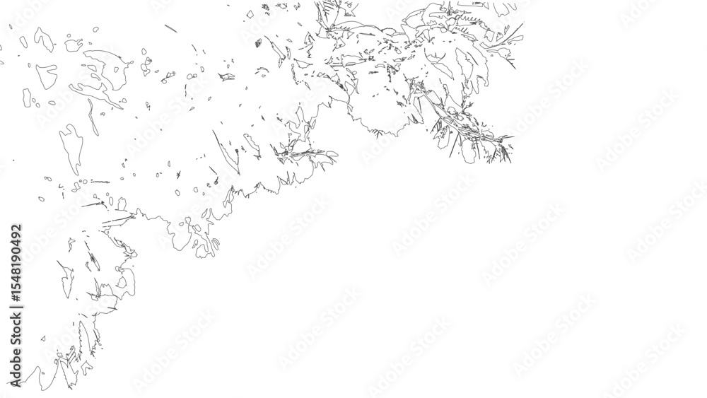 Naklejka premium Minimal Hand Drawn Leaves and Branches