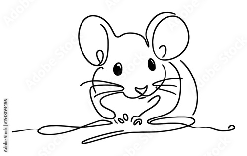 mouse close-up face continuous line art