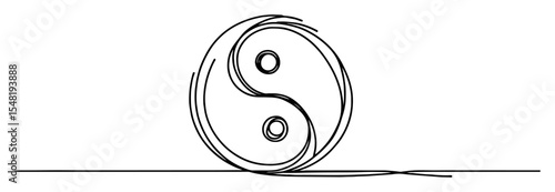 yin yang symbol minimal line drawing