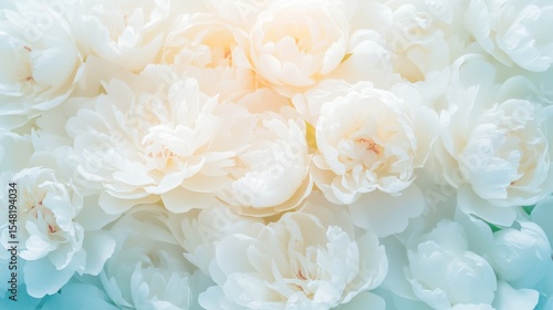 Delicate white peony blossoms