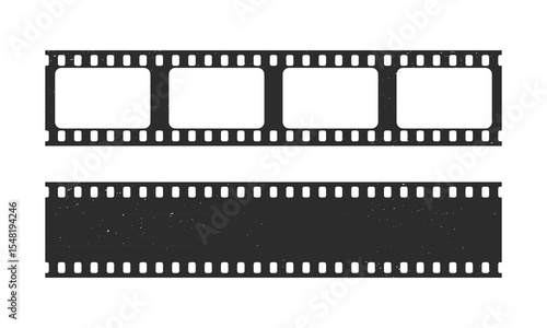 Blank Retro Film Strip Frame Vector Template 