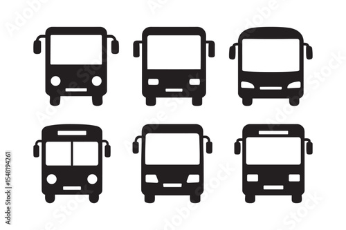 Minimal bus icon vector set
