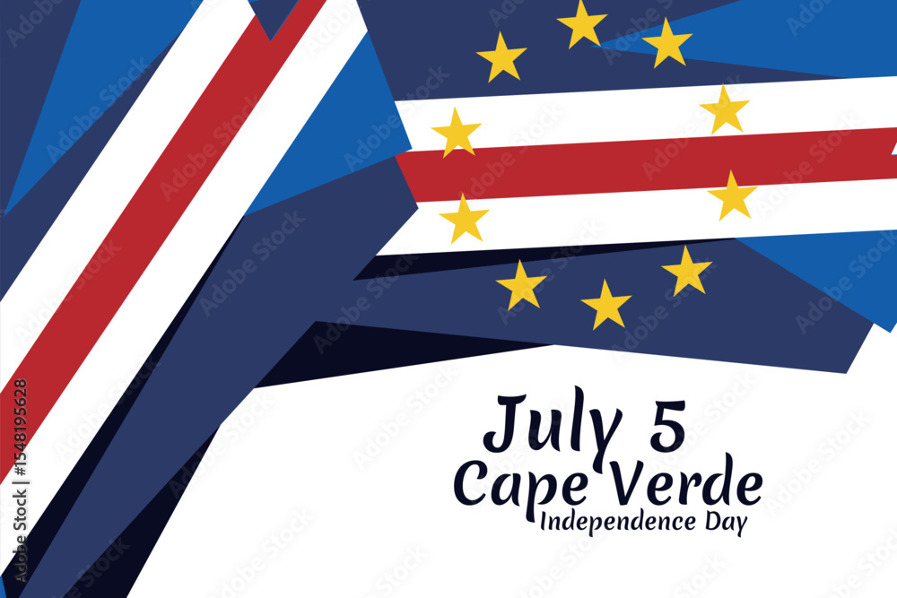 July 5, Cape verde Independence day vector illustration. Suitable for greeting card, poster and banner July 5, Cape verde Independence day vector illustration. Suitable for greeting card, poster and banner