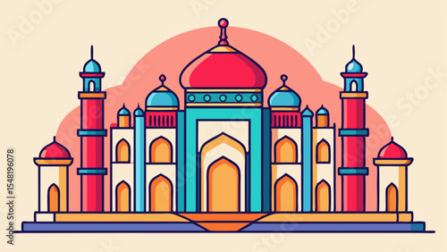 taj mahal vector illustration