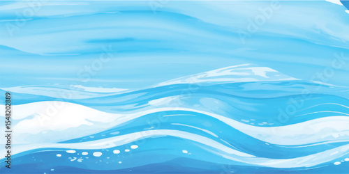 Abstract Blue and White Pastel Watercolor Background with Ocean-Inspired Flow and Gentle Texture. Cool and Serene Watercolor Wave Design with Smooth Blue and White Tones for Background Decoration