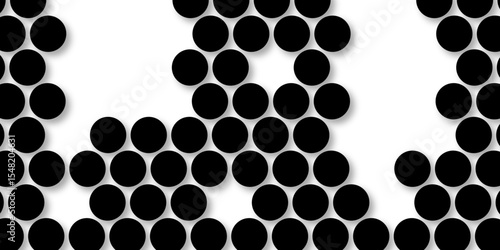 Black tiles wall. round marble textures, ball tiles. Top view pavement circle block black texture with seamless patterns floor background. Air Bubble wrap texture background. Textured Background.