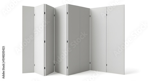Modern White Room Divider - Six Panel Folding Screen