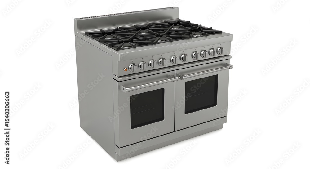 Fototapeta premium Stainless Steel Professional Range with Double Oven