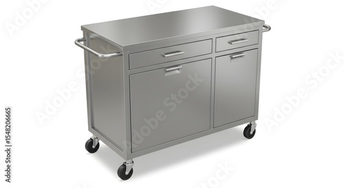 Stainless Steel Utility Cart with Drawers and Doors - Medical, Commercial Kitchen, Industrial