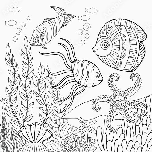 seamless pattern with fish
