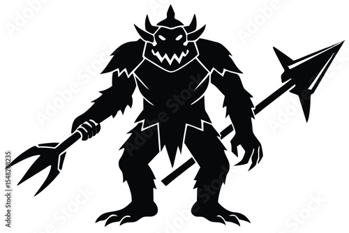Cartoon vector illustration of a warrior knight with a sword
