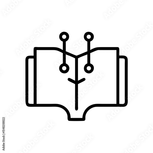 book with circuit nodes on transparent background for web and graphic design
