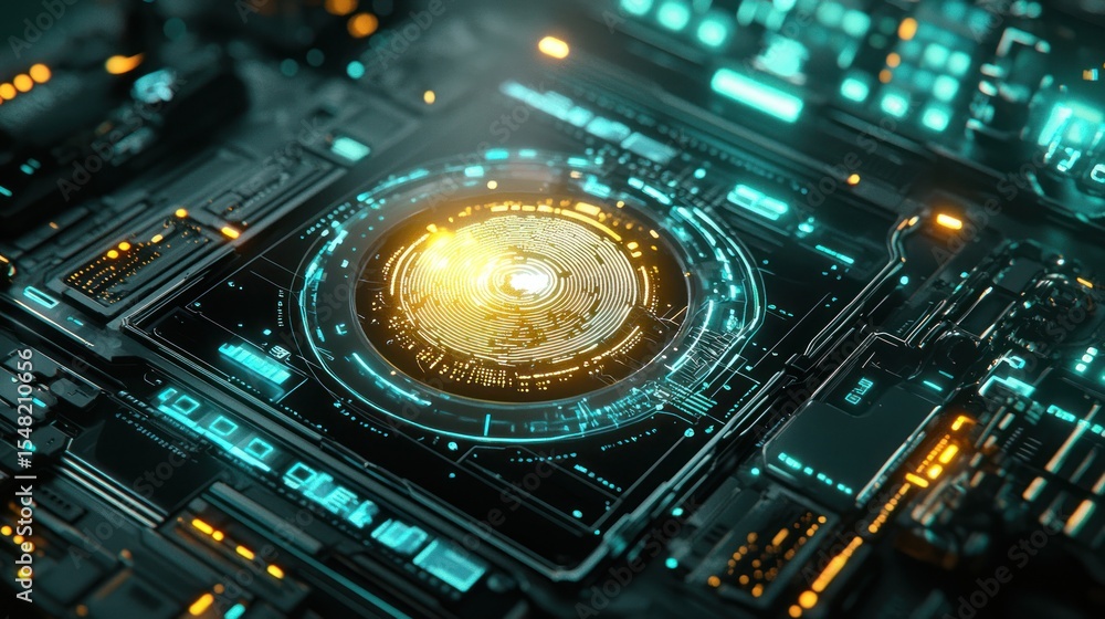Fototapeta premium Futuristic technology circuit