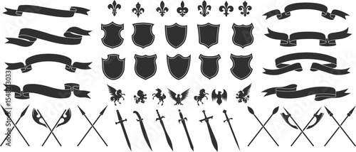 Medieval heraldic symbol set