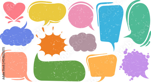 Retro boxes and speech bubbles