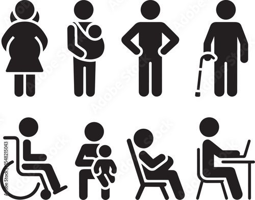 Diverse People Icons Representing Various Life Stages and Needs