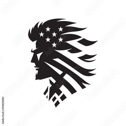 patriotic vector silhouette clip art logo design illustration. Independence day abstract graphic idea collection