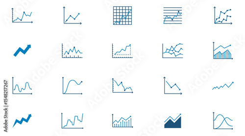 collection of business icons charts and diagrams with vector design in trendy style