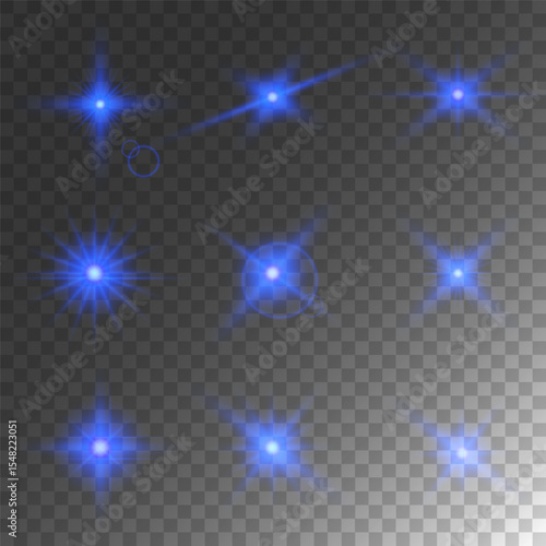 Lens Flare, light glow effect. sun or realistic shining star with backlight effect. bokeh glitter and sparkles or sparkles on transparent background.