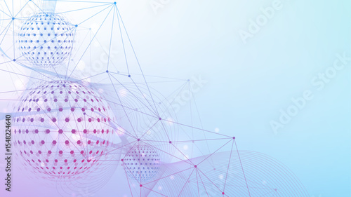 Quantum computing. Quantum processing. Artificial intelligence quantum computer technology concept. Future new technology for business or science presentation. Vector illustration.