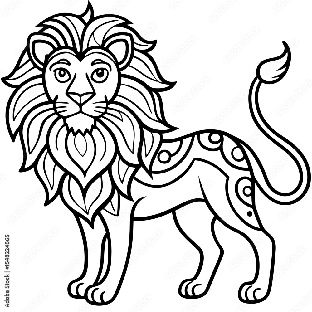Obraz premium mandala lion coloring pages