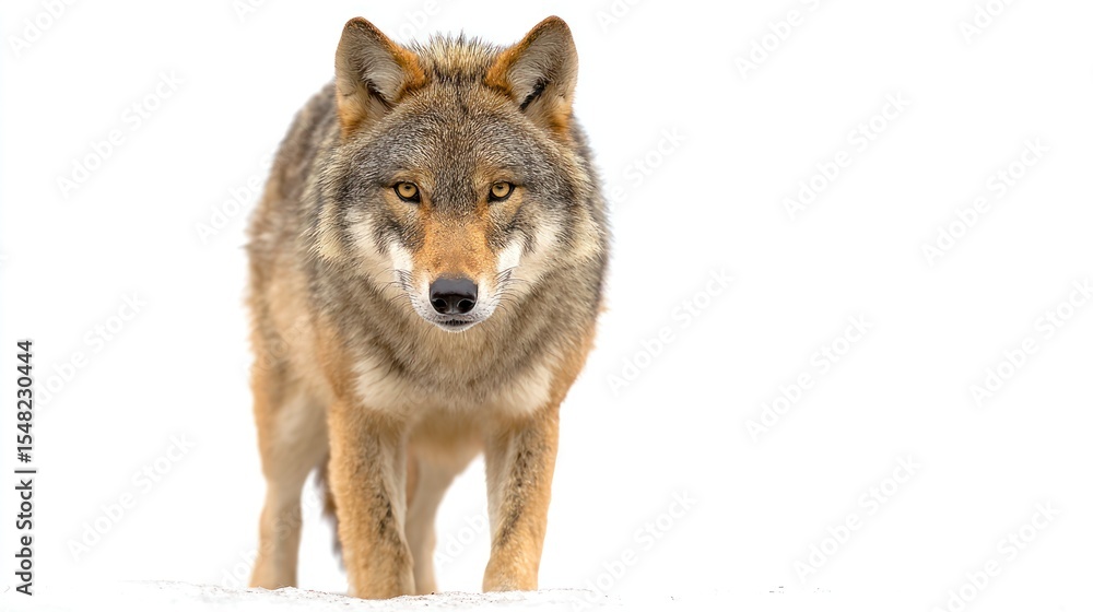 Obraz premium Gray wolf portrait against white background (1)