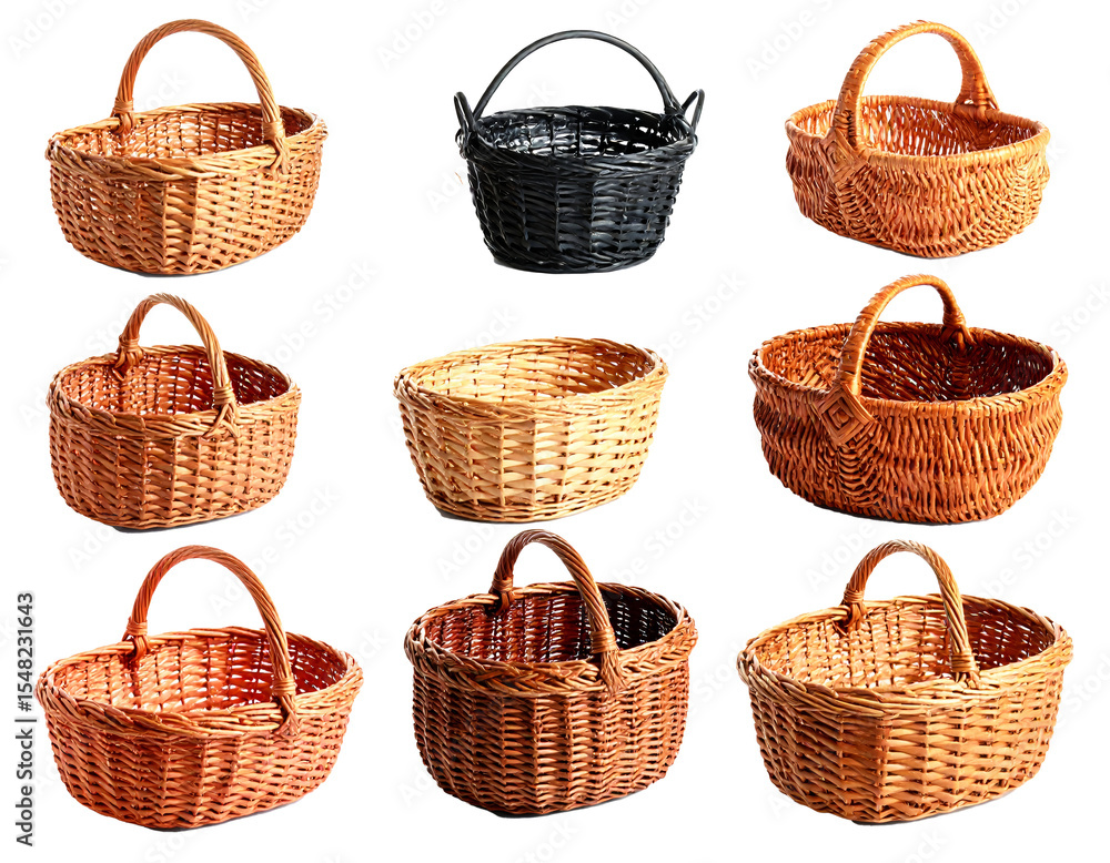 Obraz premium Shopping basket set isolate on transparent background.