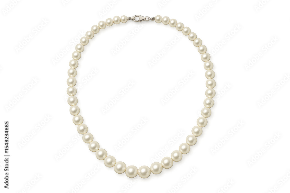 Elegant pearl necklace on transparent background, perfect for jewelry design projects Elegant pearl necklace on transparent background, perfect for jewelry design projects