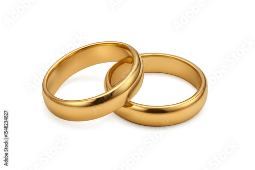 Wallpaper Mural Two golden wedding rings intertwined on transparent background Torontodigital.ca
