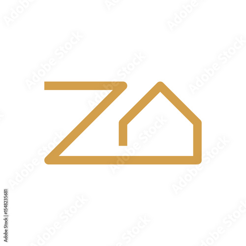 Letter Z house line minimal logo
