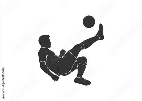 Dynamic Football Player Kicking Ball PNG & SVG Vector | Sports Silhouette Clipart | Soccer Action Graphic for T-Shirts, Jerseys, Sportswear, Sublimation & Print-on-Demand Merchandise