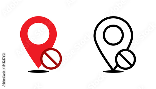 disable location icon set. or logo isolated sign symbol vector illustration - high quality black style vector icons
