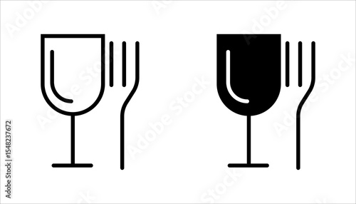 Food Safe sign vector illustration, Food emblem on the packaging. Food safe symbol, International sign contact materials in the EU, food sign isolated, drink and foodclipart, Meals icon. Safety sign.
