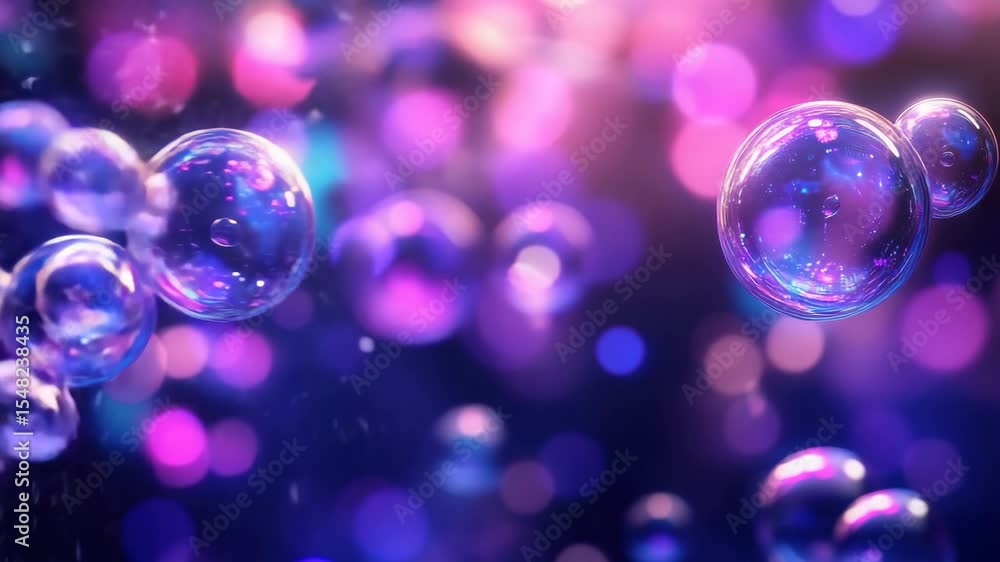 Floating Purple Pink and Blue Neon Bubbles Abstract Background Floating Purple Pink and Blue Neon Bubbles Abstract Background