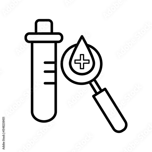 Finger Blood Test Line Icon . Blood Sugar Analysis Linear Pictogram. Research of Level Glucose Outline Icon set. Tests of Glycemia in Diabetes. Editable Stroke. Isolated Vector Illustration.	
