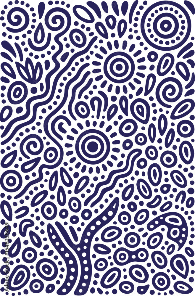 Abstract aboriginal dot pattern in black and white style Abstract aboriginal dot pattern in black and white style