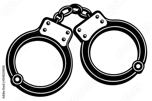 A pair of handcuffs isolated on white background