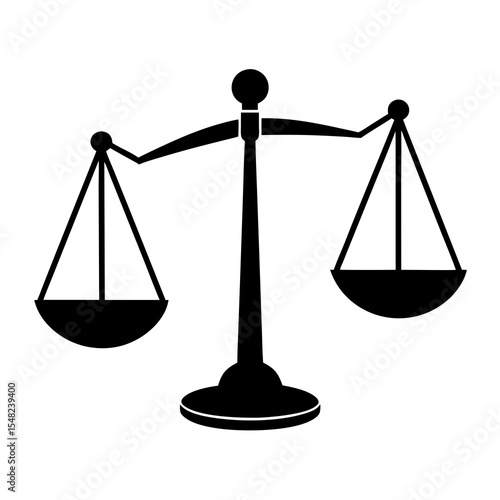 Scales of justice symbol isolated on white background