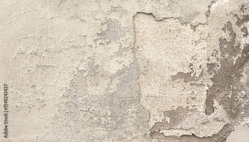Εκτύπωση καμβά Old damaged plaster wall with flaking paint showing concrete underneath