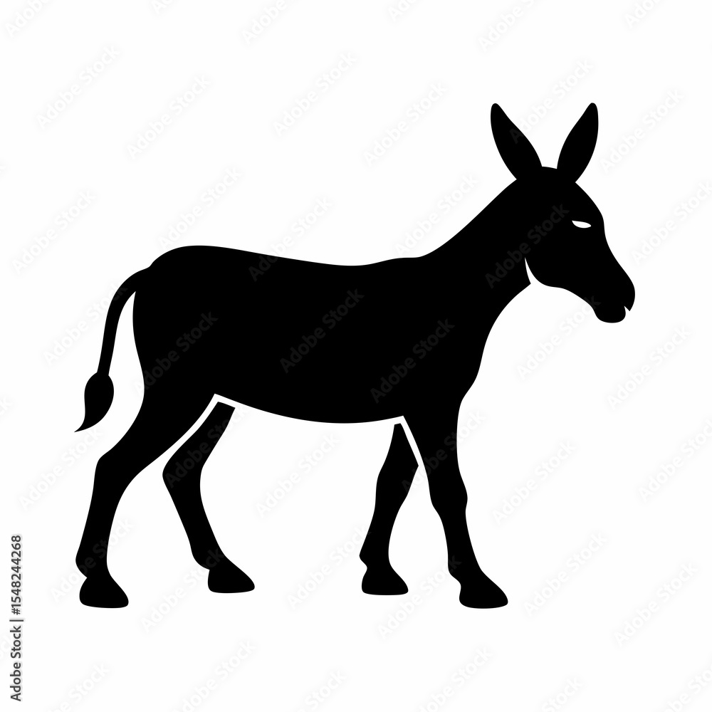 Fototapeta premium donkey silhouette isolated on white