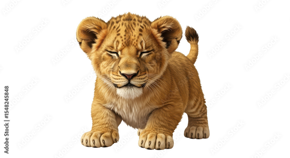 Obraz premium Isolated Lion Cub